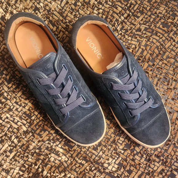 Vionic 'Jean' Suede Slip On Sz8.5 W Navy Blue - Picture 4 of 5